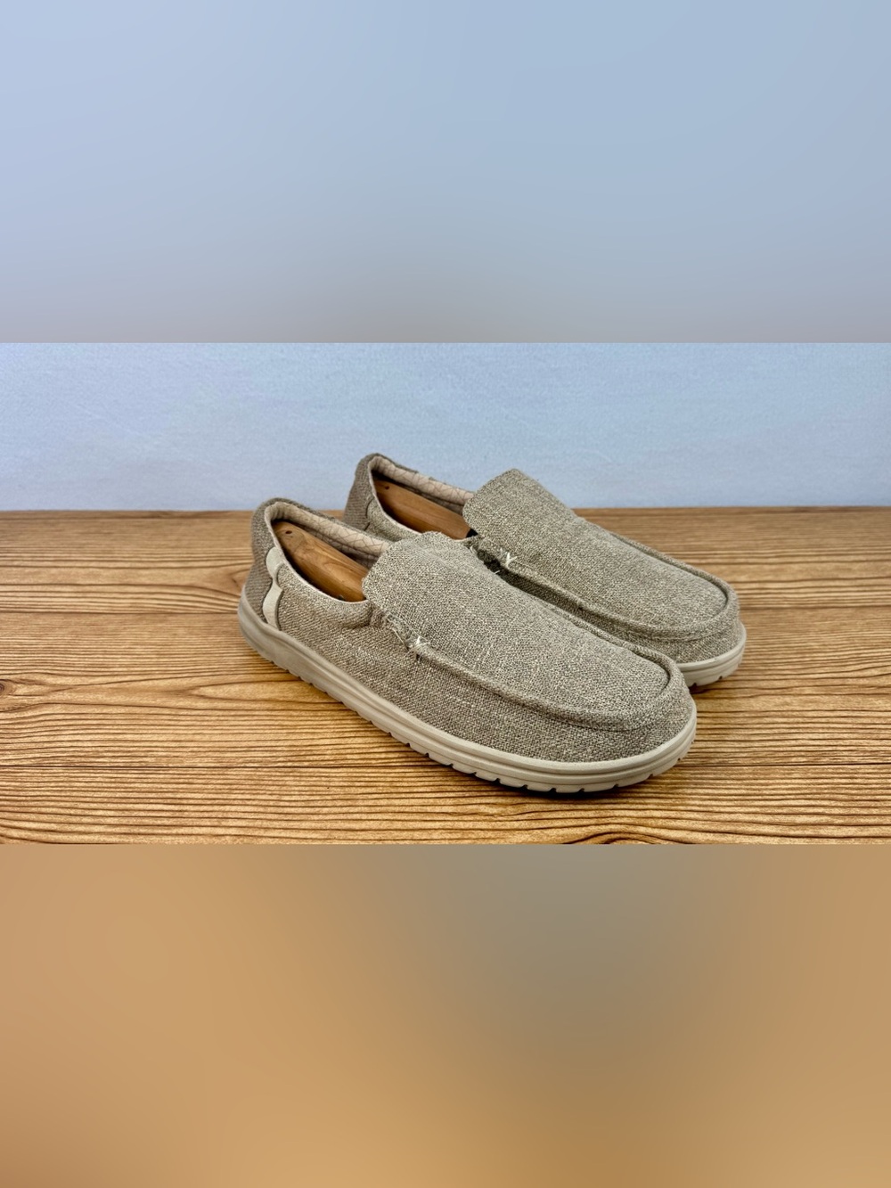 Hey Dude Mikka Woven Slip-On Loafer Beige Men's US 11 EU 44 casual